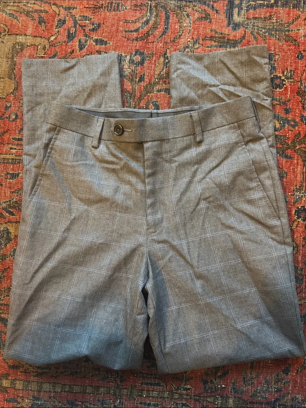 Boys (10) Ralph Lauren Gray Plaid Dress Pants